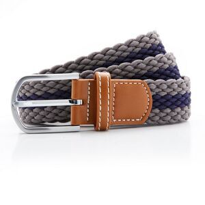 Asquith & Fox Mens Two Color Stripe Braid Stretch Belt / Slate/Navy